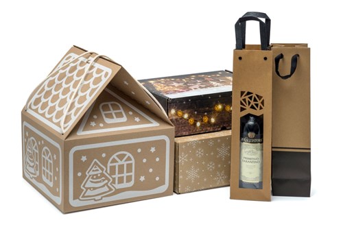 Torba Z OKNEM na butelkę 95x91x385mm KRAFT