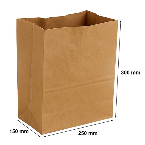 Torba papierowa KLOCKOWA 250x150x300 / BRĄZOWA