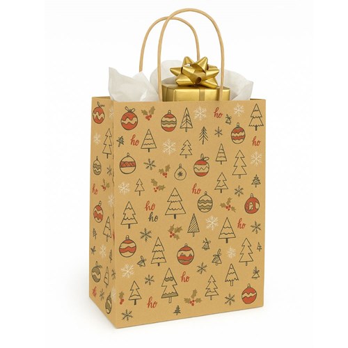 Torba świąteczna brązowa KRAFT 340x140x395mm ORIANE