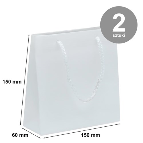 Torba matowa ozdobna 150x60x150 Biała Prążek - Pakiet 2 szt