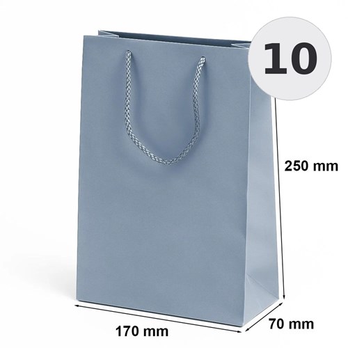 torba laminowana srebrna 170x70x250 mm 10 sztuk