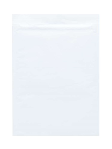 Biała, papierowa koperta z wypełnieniem bąbelkowym o wymiarach 290x370 i formacie H18 z paskiem samoprzylepnym 