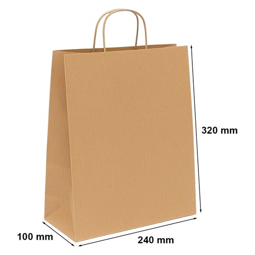 Torby Papierowe Brązowe Prążek 