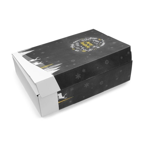 Pudełko Świąteczne na Prezent Premium Czarne SCHNEEG 360x260x93mm