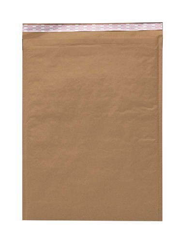 Ekologiczna koperta bezpieczna z wypełnieniem z ciętego papieru, alternatywa dla kopert bąbelkowych.