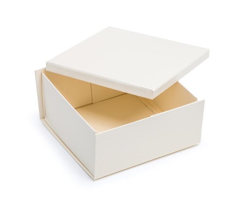 Pudełko składane z wiekiem 200x200x90 Kość Słoniowa