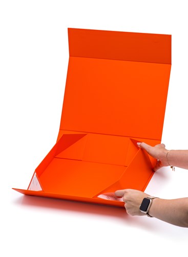 Pudełko Magnetyczne 350x250x100mm Pomarańczowe Eleganckie Na Prezent