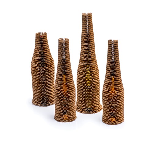 Rękaw ochronny na butelki papierowy "plaster miodu" 45cm