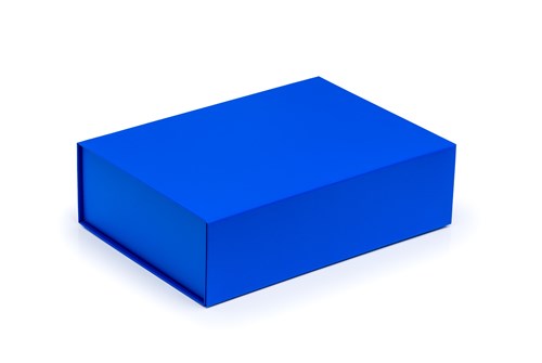 pudełko niebieskie 350x250x100, Pantone 293C, magnetyczne z klejem 3M, royal blue gift box, opakowanie premium