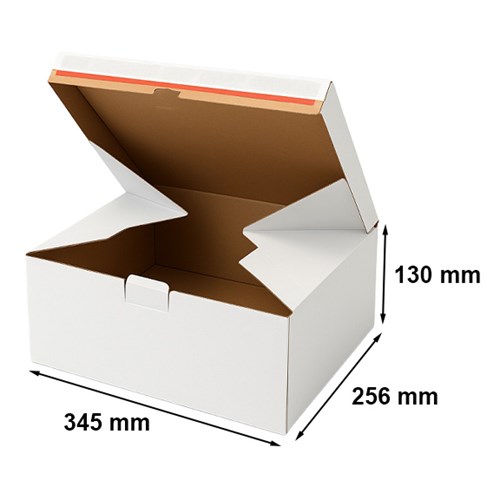 Karton wykrojnikowy SafeBox 345x256x130 mm z paskiem klejącym
