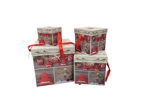 Zestaw Pudełek Świątecznych XMASS (4 szt.)