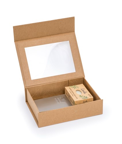 Pudełko Magnetyczne Kraft z Okienkiem 200x150x55mm (zew) B6 Prezentowe