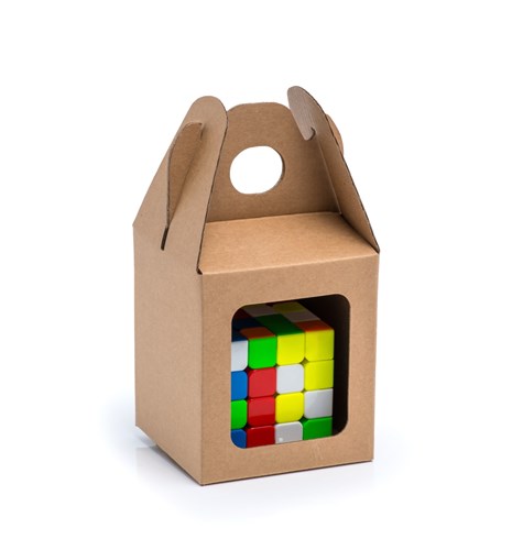 Karton wykrojnikowy z okienkiem 85x85x95mm na 1 słoik miodu F217