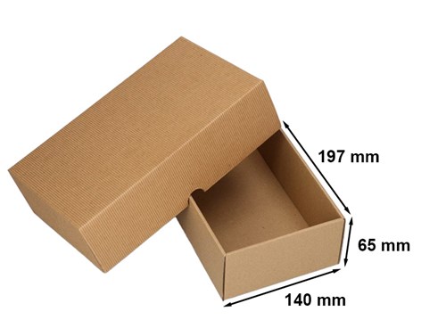 Pudełko karbowane wieczkowe 197x140x65mm