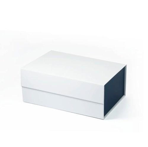 Białe pudełko magnetyczne 235×170×100 mm z granatowym wnętrzem