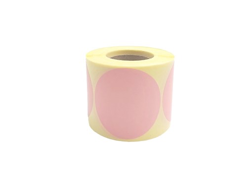 Naklejki okrągłe etykiety Fi50mm 500szt. na rolce Różowe