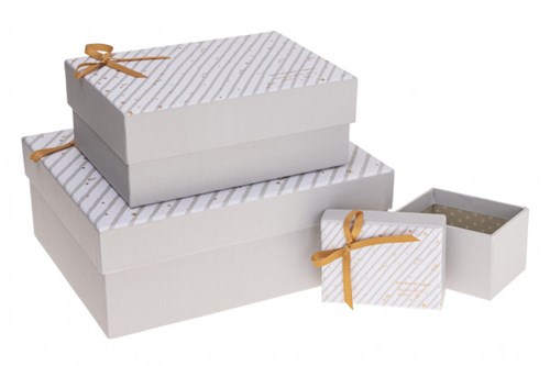 Zestaw Pudełek prezentowych Złote gwiazdki (3 szt)