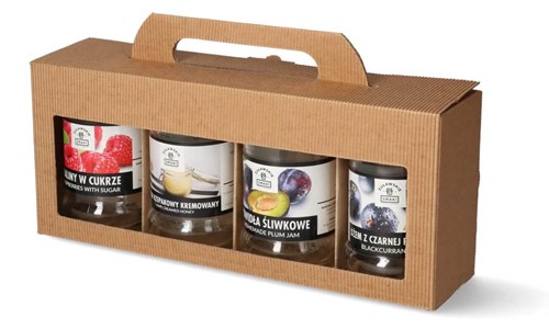 Karton na 4 słoiki miodu z okienkiem 305x72x123mm