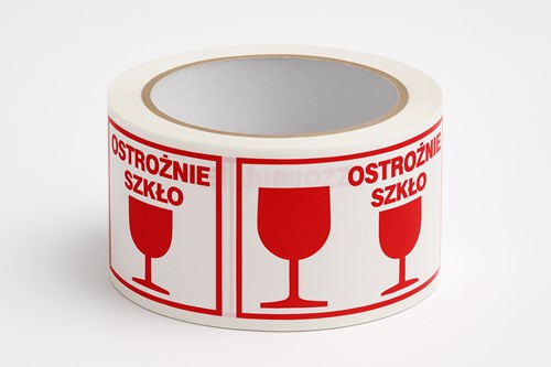 Taśma do kartonów OSTROŻNIE SZKŁO 48mm/66m