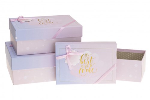 Zestaw Pudełek Różowo-fioletowy melanż (3 szt.)