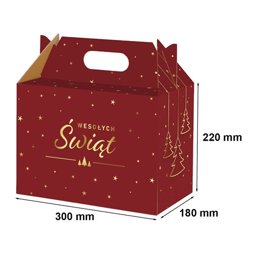 świąteczne pudełko z rączką