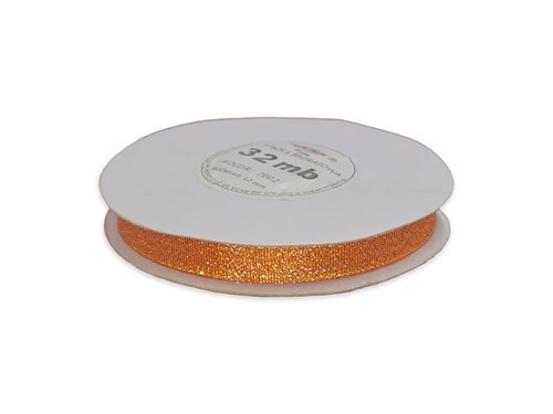 Wstążka brokatowa 12mm 32m WB7002 pomarańczowa