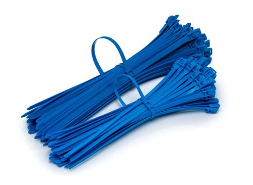 Opaska Zaciskowa płaska 490/9,5mm Niebieska 100szt