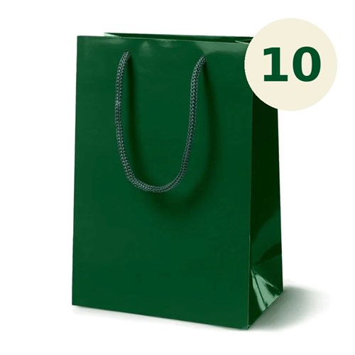 Torba Papierowa Laminowana Zielona 170×70×210 mm 10 sztuk