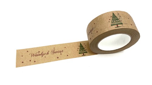 Taśma Świąteczna Papierowa Wesołych Świąt 48mm/54m