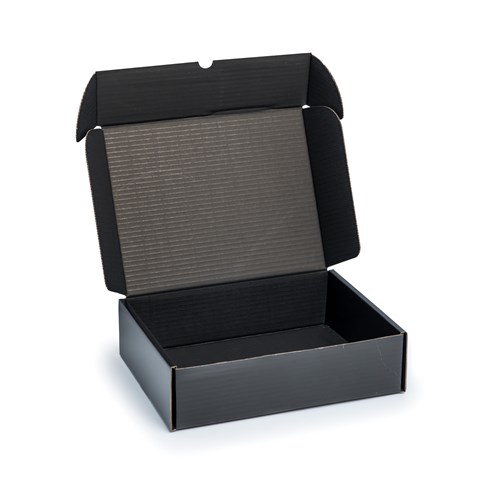 Pudełko ozdobne na prezent czarne 250x180x50mm skrytka A