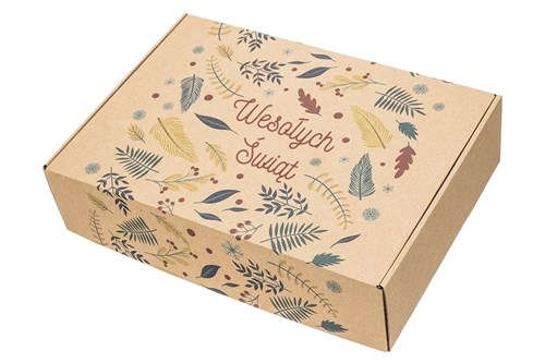 karton świąteczny MIX, pudełko prezentowe fasonowe, opakowanie Wesołych Świąt, karton ozdobny święta, karton fasonowy szary