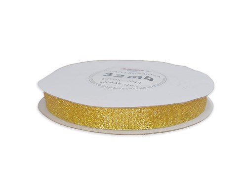 Wstążka brokatowa 12mm 32m WB7014 złota