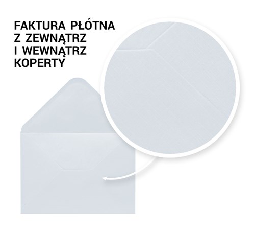 Koperty Bezkwasowe C5 White Linen 120gsm 50szt