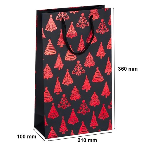 Torebka na 2 butelki świąteczna 210x100x360mm K-422 CHB2