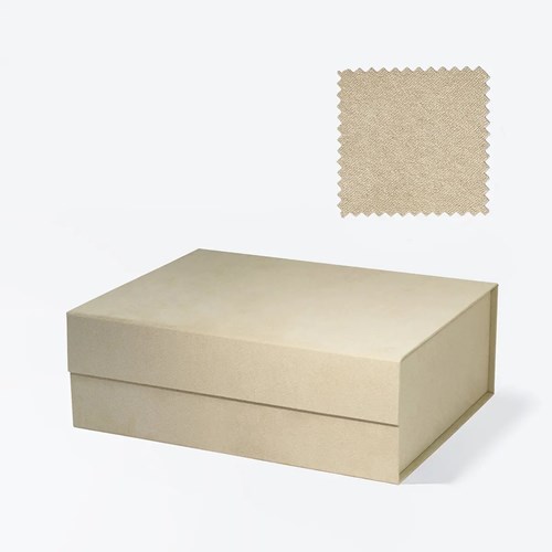Beżowe pudełko magnetyczne A4 Soft Suede 330×255×115 mm