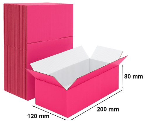 Pakiet - Karton Klapowy 200x120x80mm Róż.- 50szt.