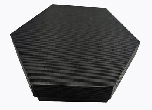 Pudełka karbowane czarne z wieczkiem 380x380x90mm 10szt