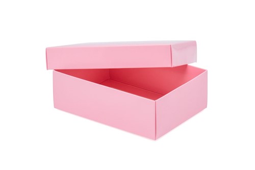 laminowane różowe pudełko