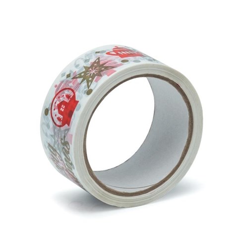 Taśma Świąteczna "Merry Christmas" Złoto-Czerwona 45mm/50m