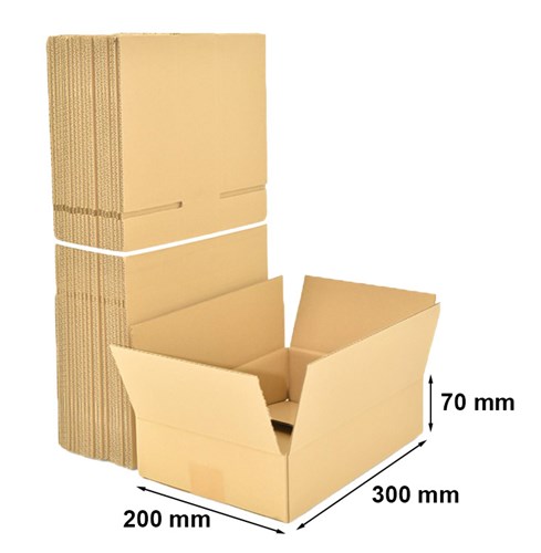 Kartony Klapowe 300x200x70mm, 100 sztuk