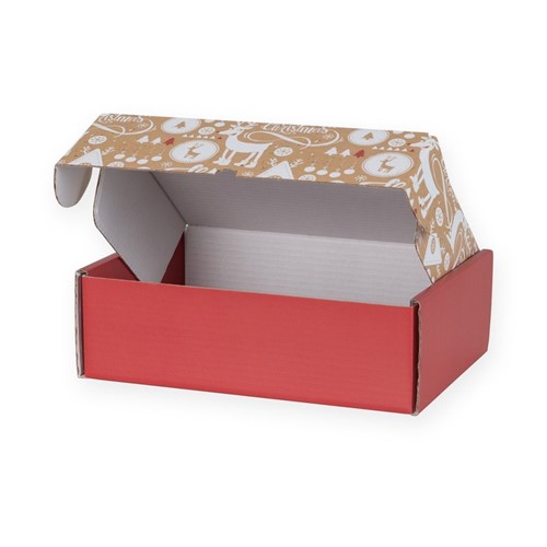Pudełko świąteczne  310x220x98mm brąz-czerw. F427
