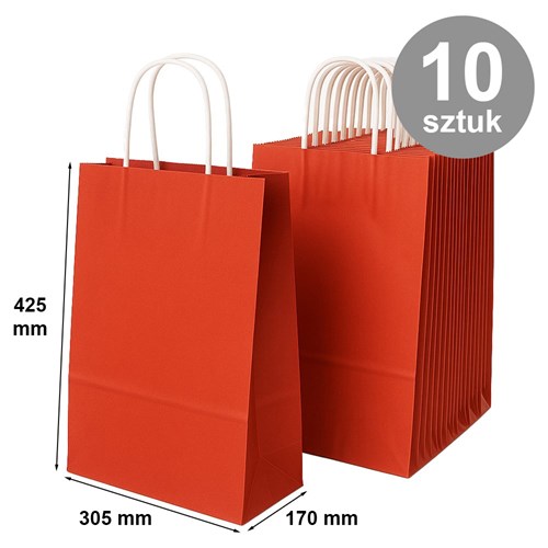 Pakiet - Torba 305x170x425 / CZERWONA 10 szt