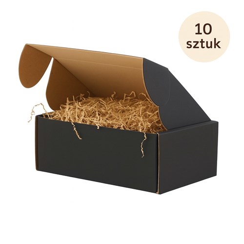karton fasonowy, pudełko czarne, karton wykrojnikowy, pakiet 10 sztuk, karton fala E