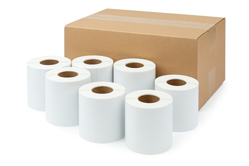 Pakiet etykiet termicznych 100x150 mm – 12 rolek po 350 sztuk
