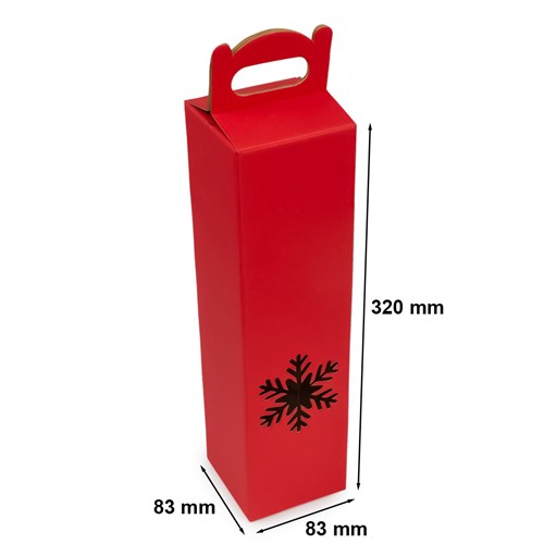 Pudełko na wino śnieżka czerwone 83x83x320mm F217