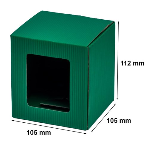Zielone pudełko z okienkiem na kubek 105x105x112mm