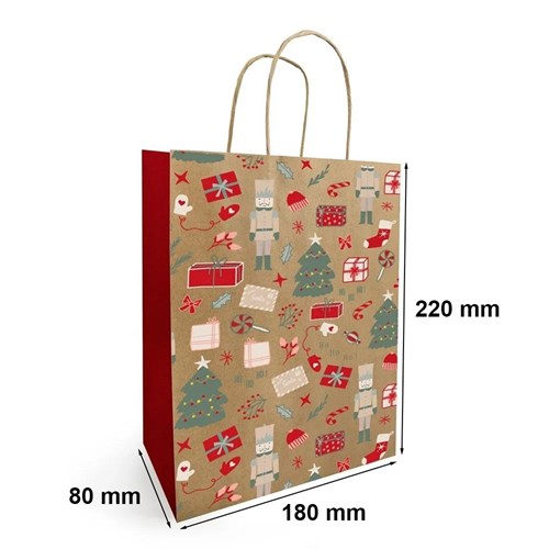 Torba papierowa 180x80x220mm NOELLA NATURAL