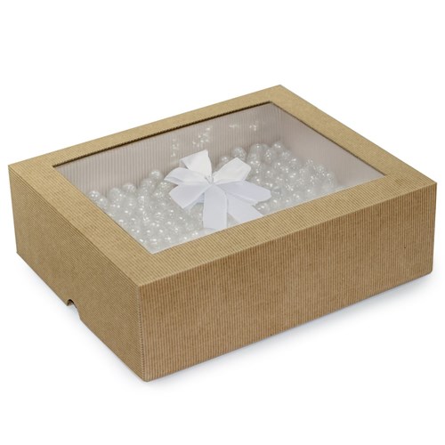 Pudełko karbowane wieczkowe 280x230x90mm z oknem