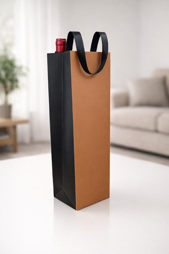 Torba prezentowa na wino butelkę 95x91x385mm na prezent ozdobna COPPER