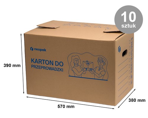 karton przeprowadzkowy, karton C500, karton 5-warstwowy, karton fala BC, pakiet 10 sztuk